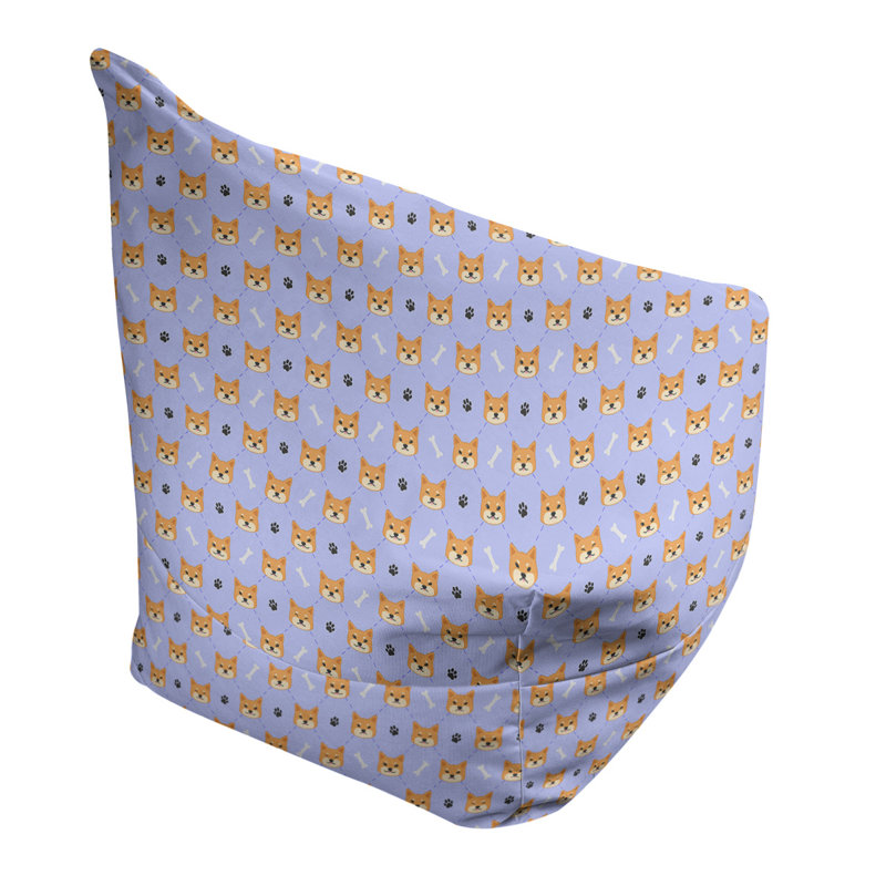Sac de pois Leffel, H 27 po x l 30 po x P 25 po, Housse de pouf, Bleu acier clair / Pérou / noir