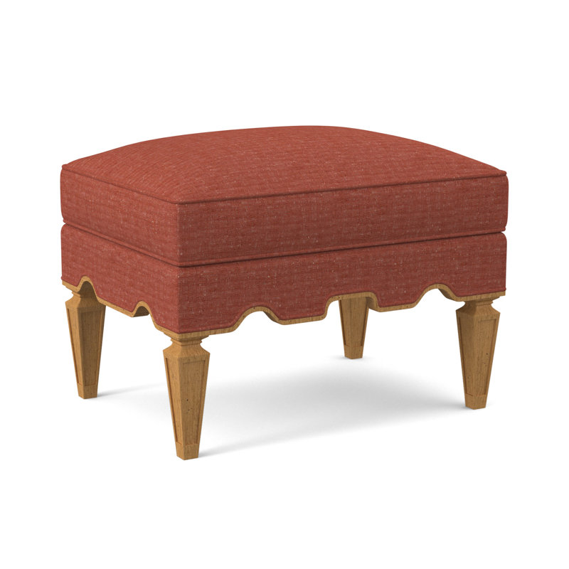 Palm Ottoman, Amber, Filigree Ivory 100% Polyester