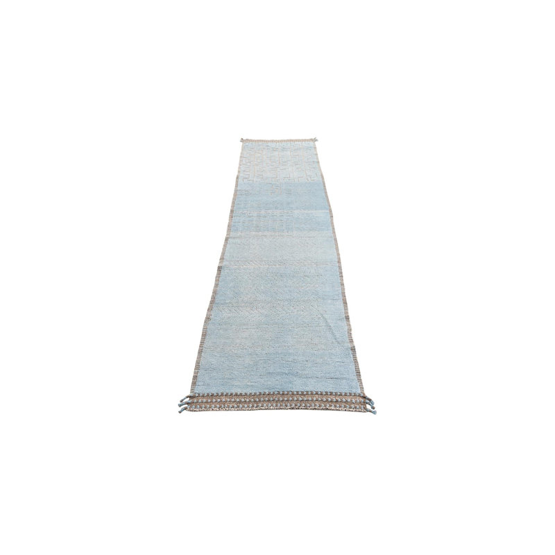 Tapis de couloir bleu clair Kalmanovitz