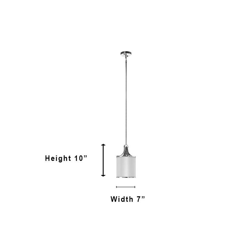 Luminaire suspendu cylindrique 1 lumière, Chrome