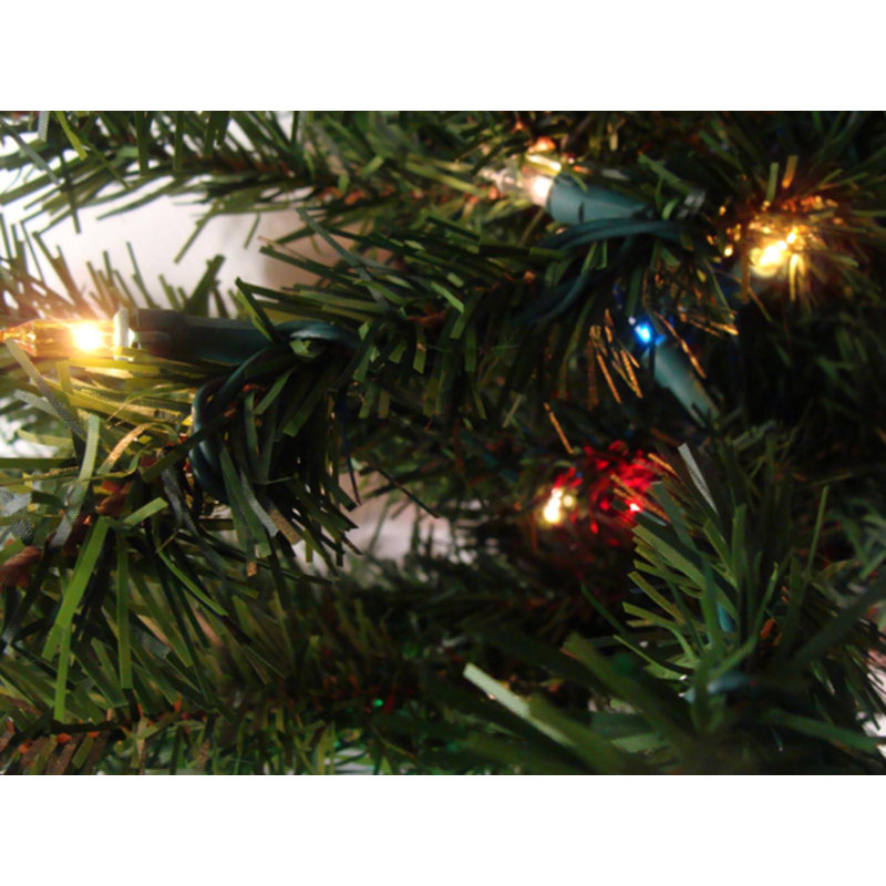 Arbre de Noël artificiel pin complet 4 pi pré-éclairé - lumières multicolores