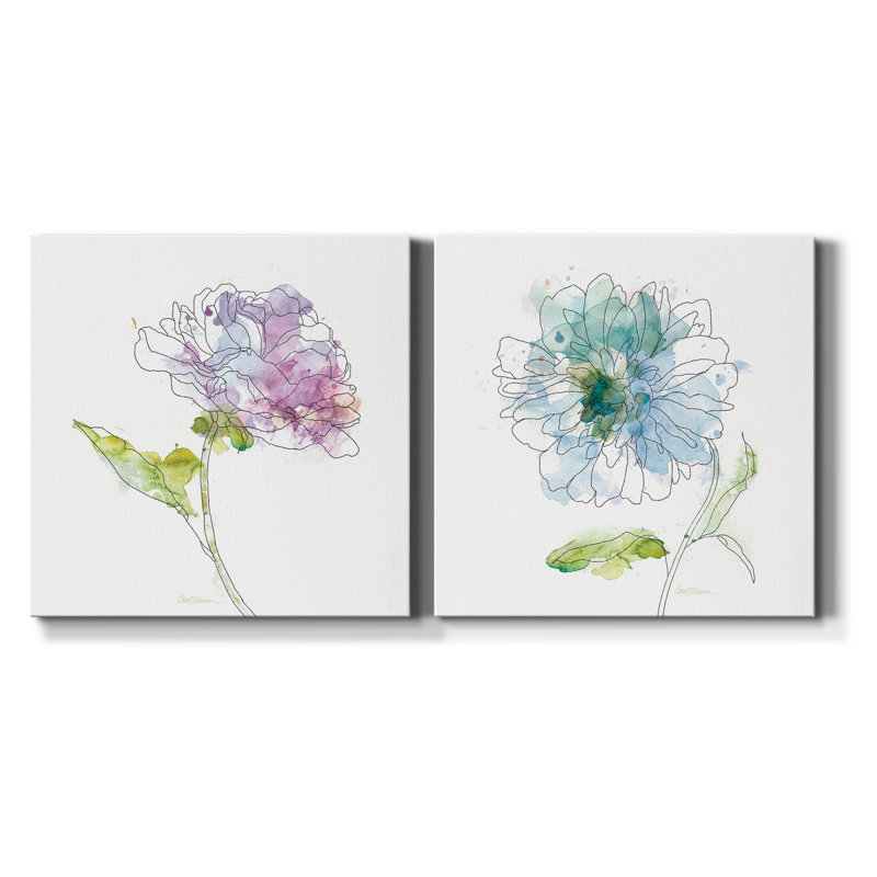 Simple Study III - Ensemble de 2 reproductions d'art sur toile tendue, H 10 po x l 10 po x P 1 po