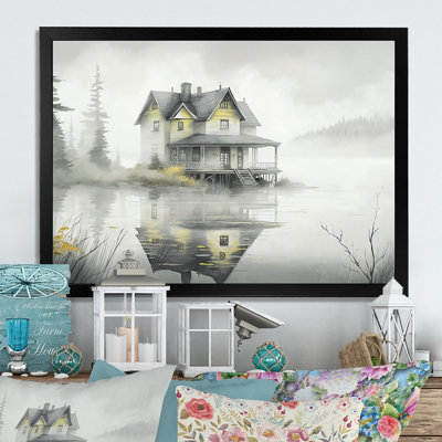 Cottage par le lac - reproduction sur toile