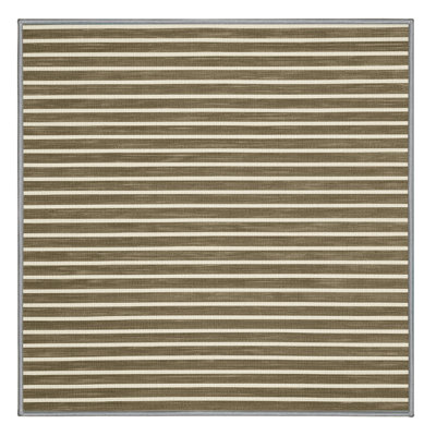 Tapis brun à rayures horizontales lavable à la machine