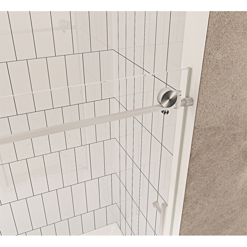 Porte de douche sans cadre, Nickel brossé