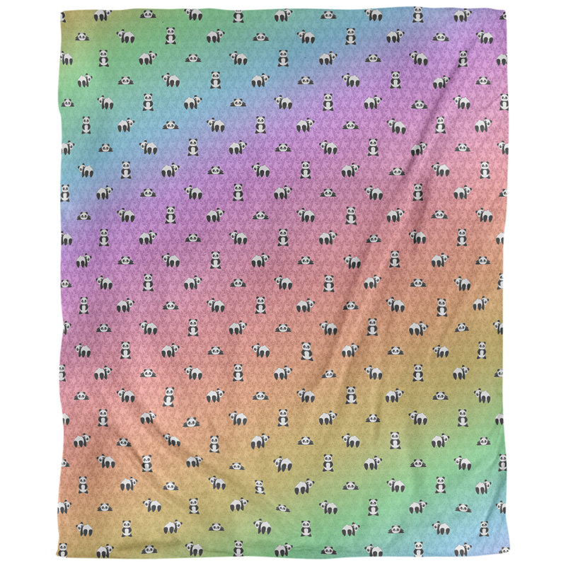 Tissu panda, Rose / Mauve, L 54 po x l 36 po, Coton peigné pima