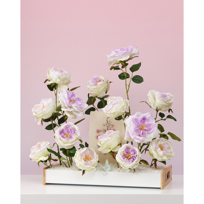 Fleurs roses artificielles 17 po, Mauve