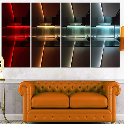 «Kitchen with LED Lighting», ensemble de 4 impressions sur toiles tendues