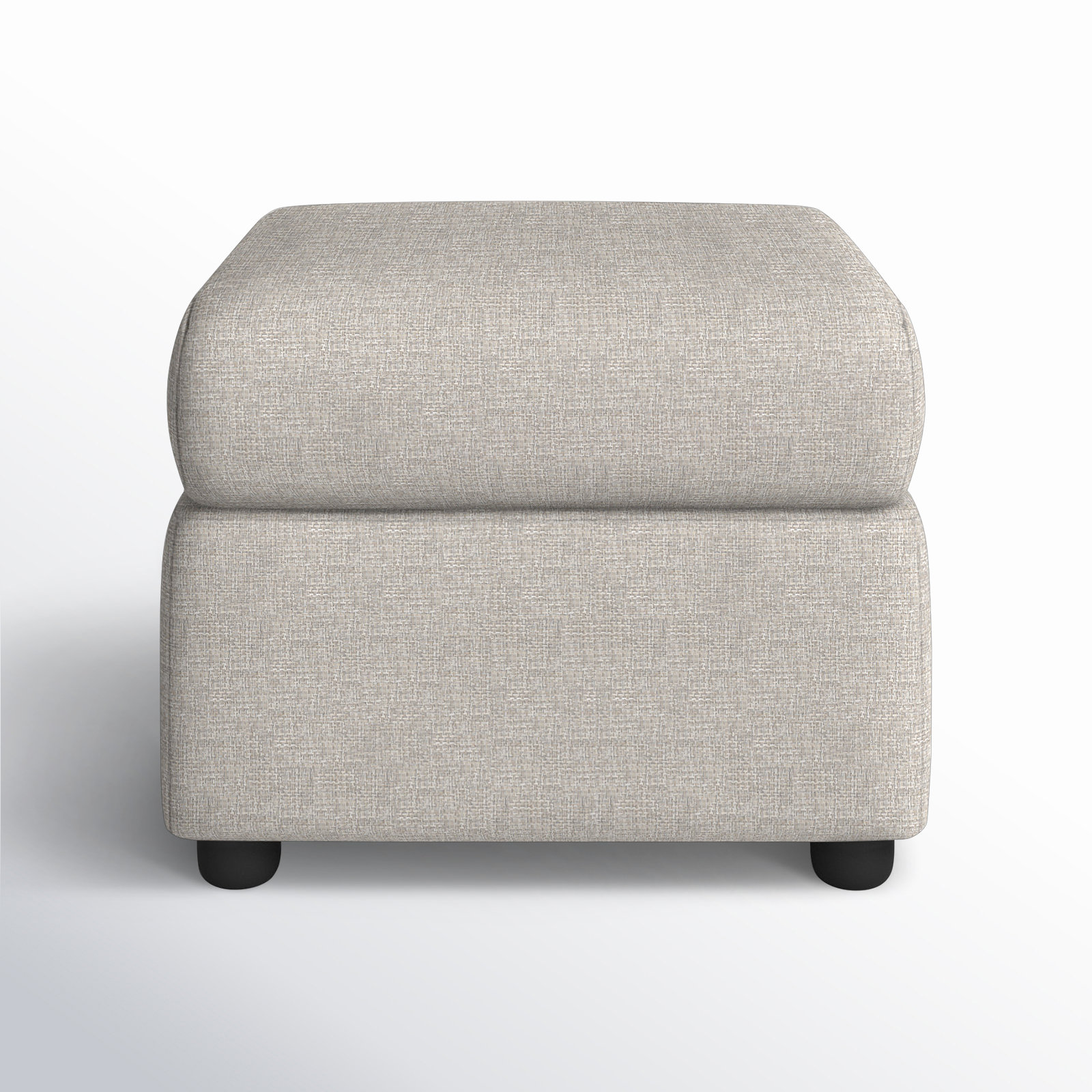 Godwin Upholstered Ottoman, Drusky Ivory Sustain® Basketweave