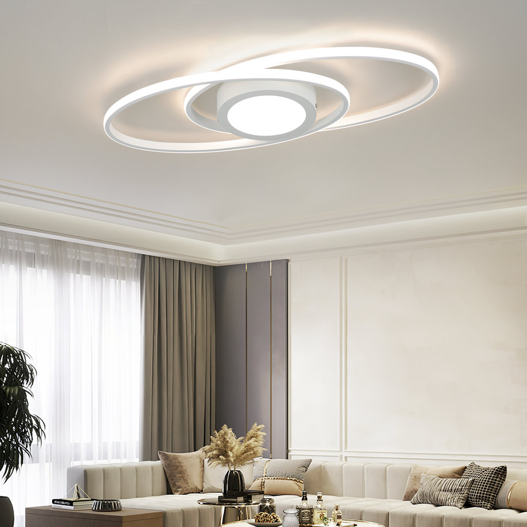 LED Deckenleuchte 2-flammig Dimmbar Oval Design Modern Topanga 56,5 cm