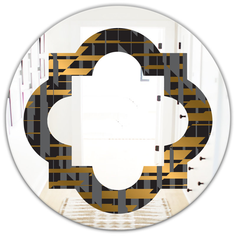 Miroir mural quadrilobe quadrilobe éclectique, 23,6 po x 23,6 po