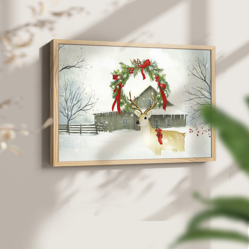 «Chirstmas Art» - CECLI - Reproduction encadrée - Restickable, H 8 po x l 10 po, Naturel