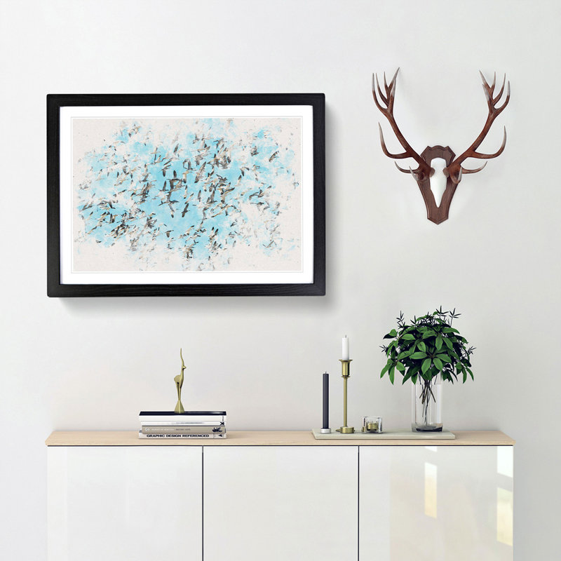 Snow Geese in Flight - Picture Frame Graphic Art Print, 62cm H x 87cm W x 2cm D, Black Framed