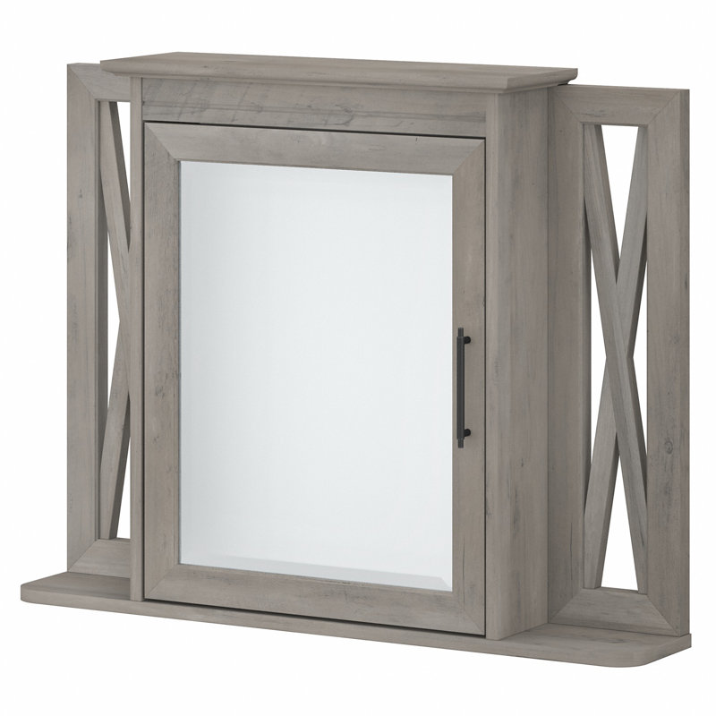 Armoire à pharmacie avec miroir en bois flottant Gracie Oaks Key West, Bois de frêne blanc