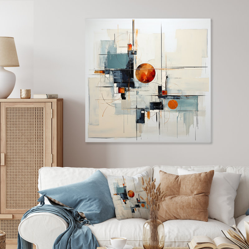 «Beige Minimalist Patchwork III», impression de collages abstraits sur métal, H 16 po x l 16 po x P 1 po