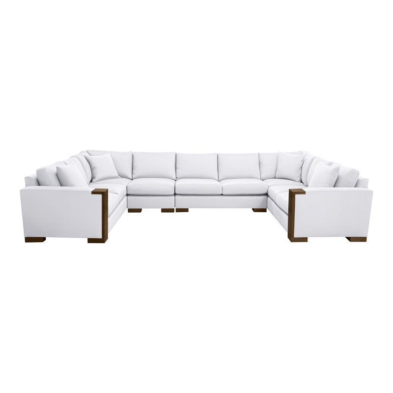 Michael Weiss 4-Piece Abingdon Sectional, Navada Snow, Havana