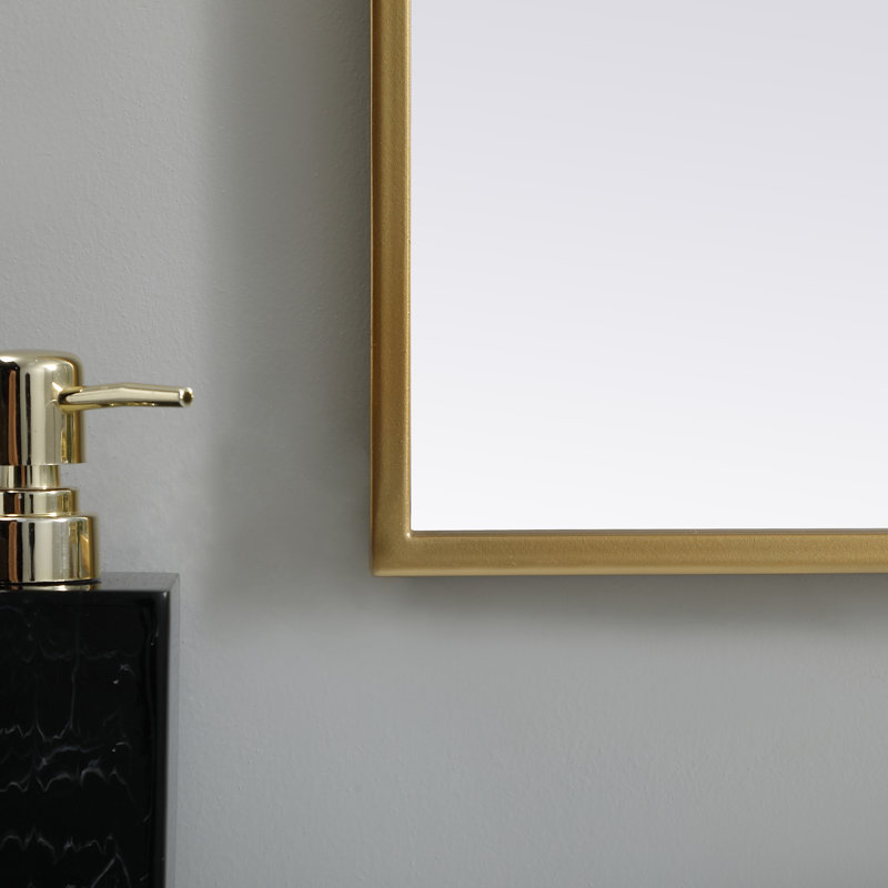 Sabine Metal Arch Wall Mirror, Brass, 30" x 30"