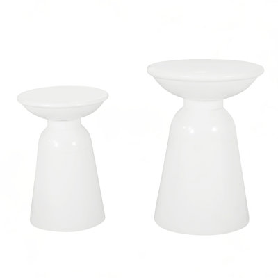 Serenita Outdoor Iron Side Tables Set of 2