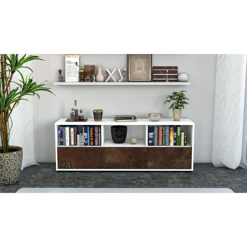 Wunsch Unfinished TV Stand for TVs up to 60, Rust / Matte White
