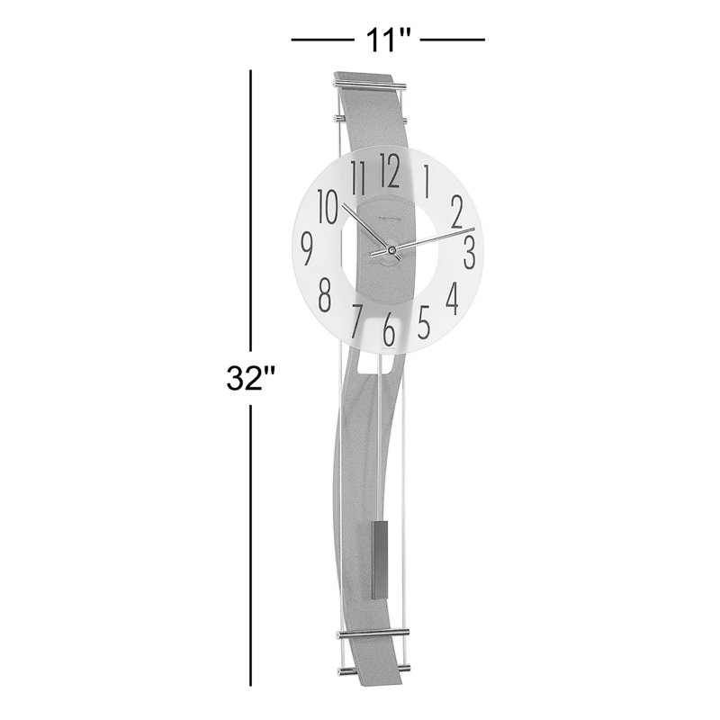 Kennington Wood Pendulum Wall Clock, Anthracite