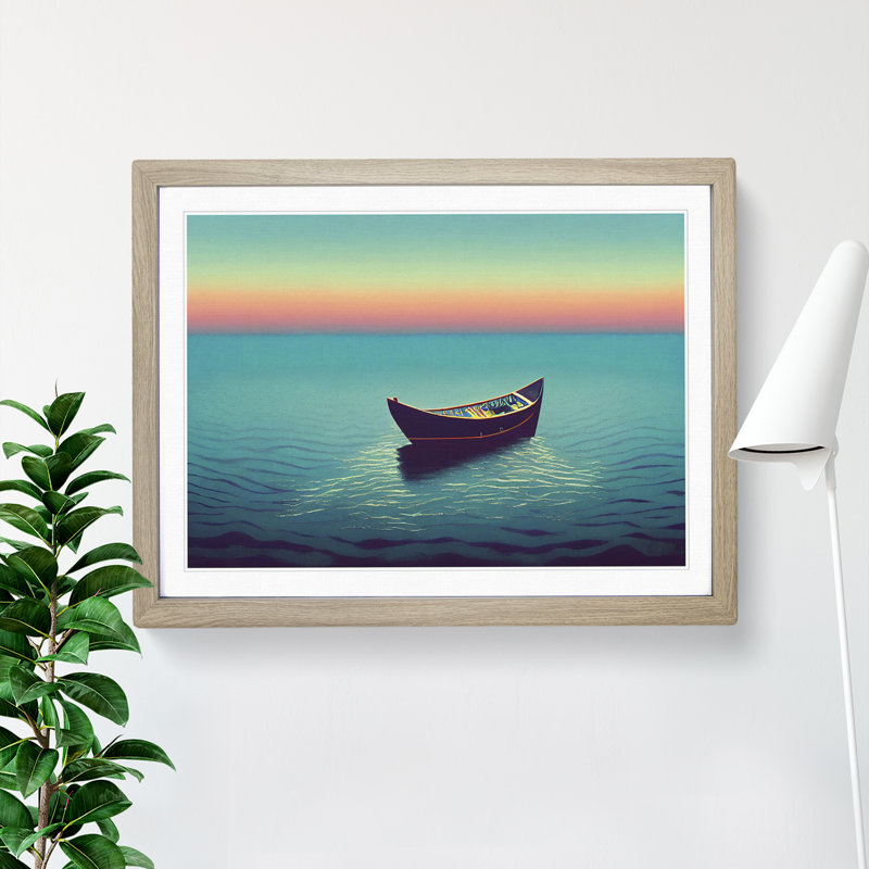The Expressive Boat - Single Picture Frame Print, 46cm H x 64cm W, Light Grey/Brown