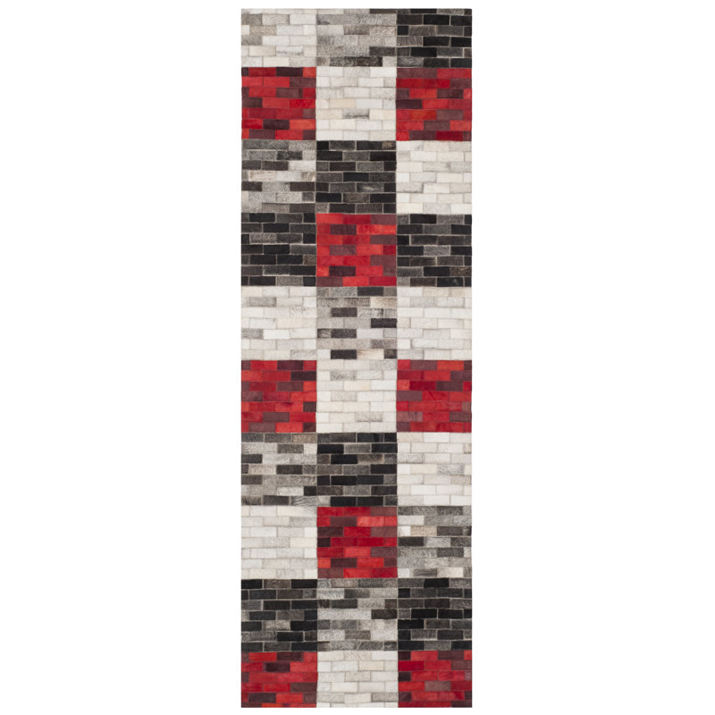 Tapis en cuir Sidd Studio, Tapis de couloir 2 pi 3 po x 7 pi