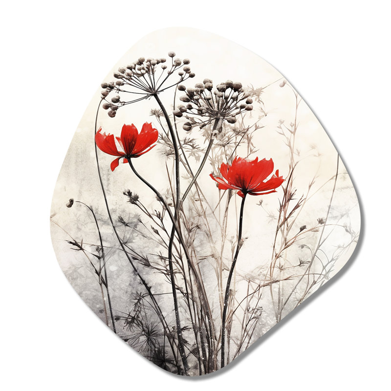 Allia - décoration murale irrégulière en métal forme nébuleuse florale, H 28 po x l 25 po