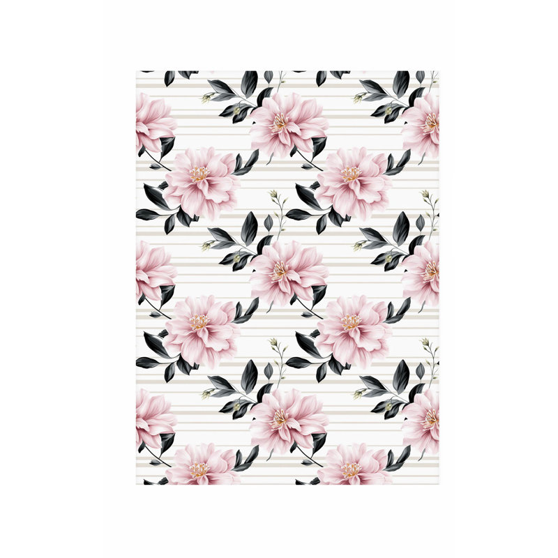 Floral Stripes and Flowers VI Glam, impression sans cadre, H 36 po x l 24 po