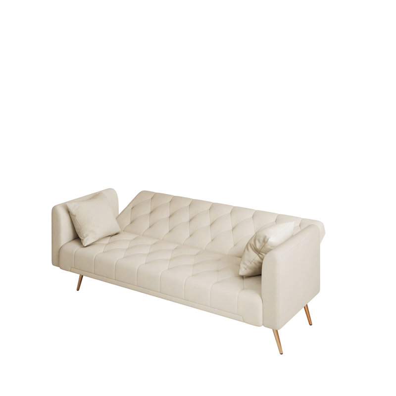 Canapé-lit convertible double pliant pour le salon avec dossier réglable et revêtement en velours pour plus de confort et de style