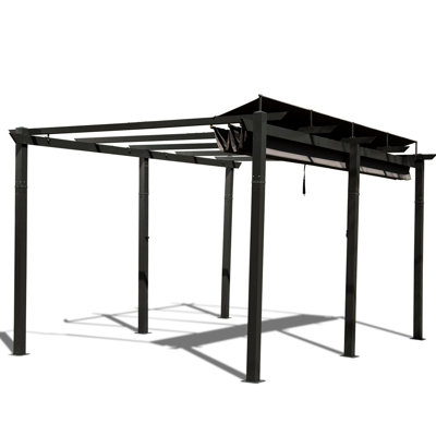 11 X 16 Ft Outdoor Grill Area Relaxation Pergola - Dark Gray. Aluminum Frame, Cover, Adjustable For Relaxing Living Social Rust- Canopy, Interaction