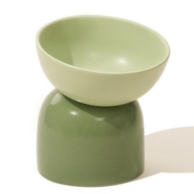 Elevated Cat Bowl Ceramic Tilted Cat Food Bowl