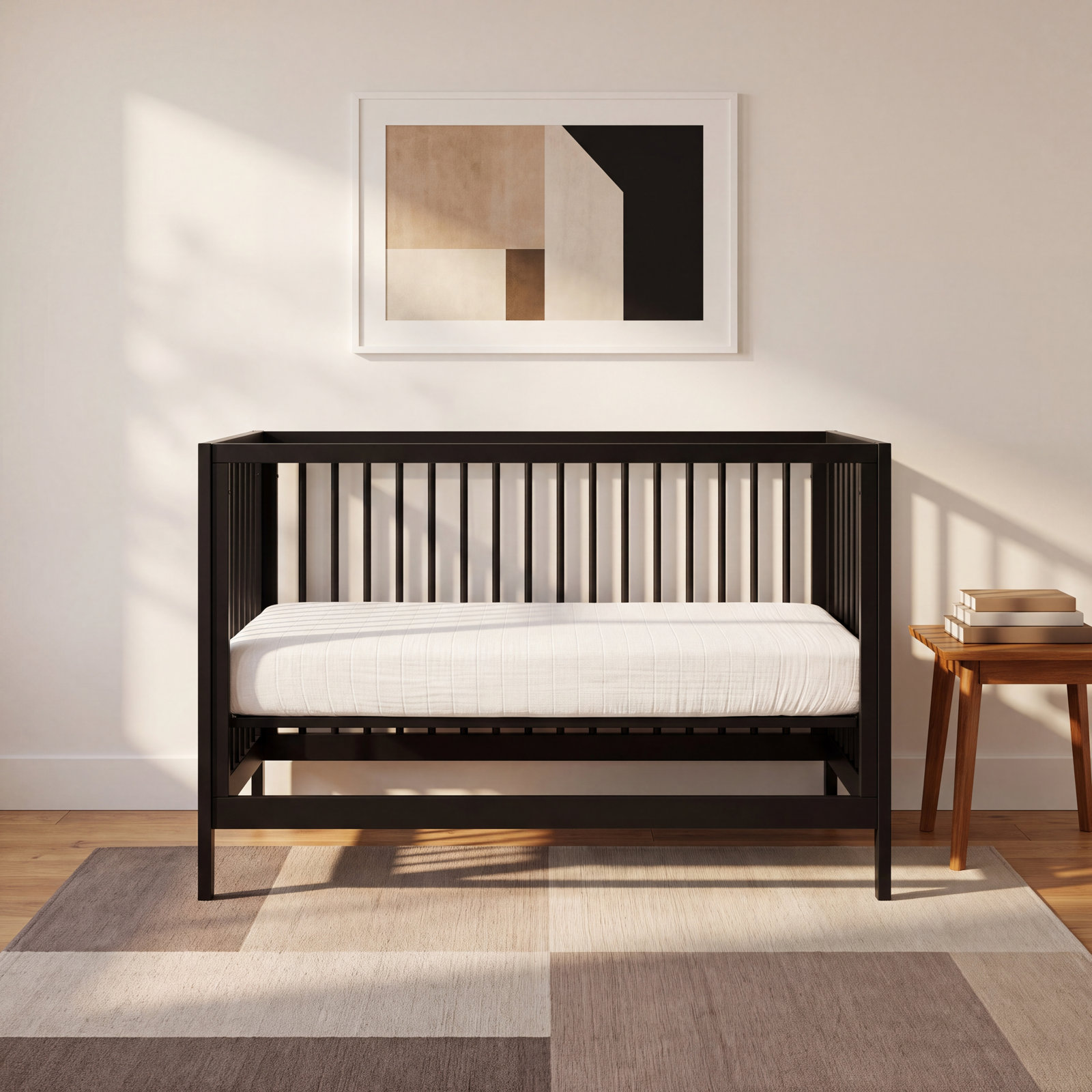 Plain White Muslin Mini Fitted Sheet