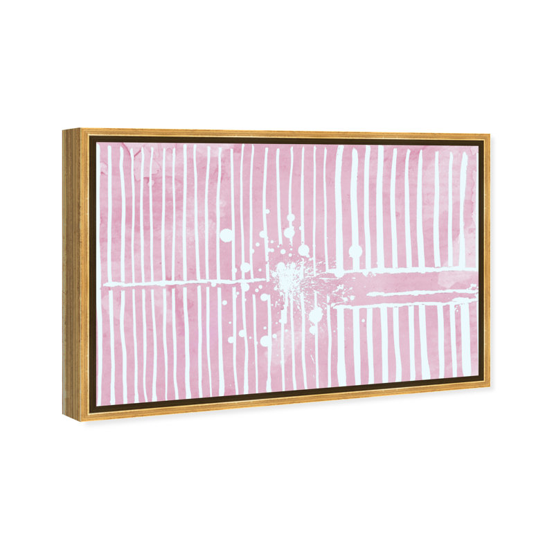 «Love Forcefield Blush» - peinture, Encadrement doré, Noir, H 30 po x l 45 po