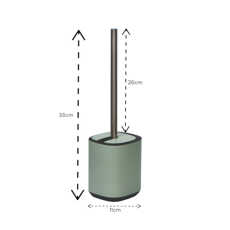Echo Steel Toilet Brush & Holder, Sage Green