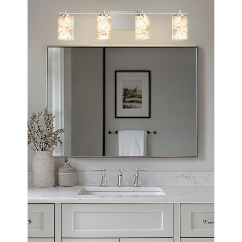Éclairage pour meuble-lavabo 4 lumières Bouzoun, Nickel brossé