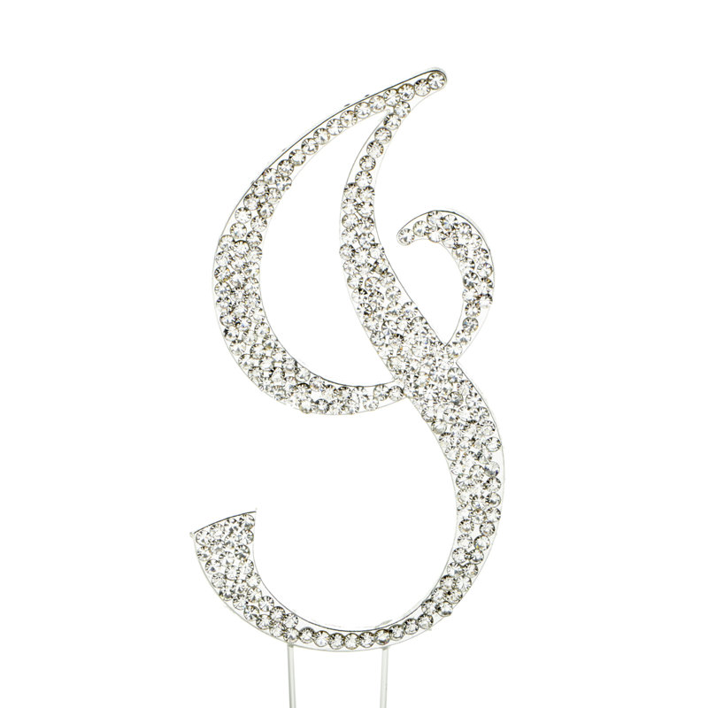 Surmatelas à gâteau "i" rhinestone, Argent