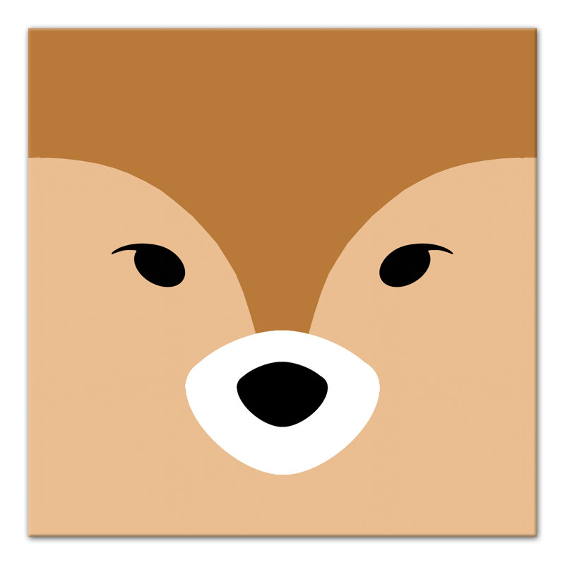 Deer Face - Wrapped Canvas Graphic Art, 16" H x 16" W x 1.25" D