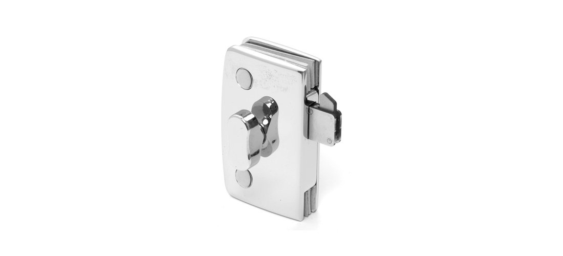 Brixwell L-LSL-C Sliding Glass Door Lock Keeper With Indicator Polished ...