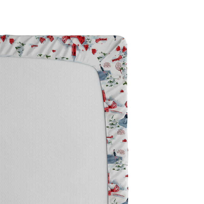Drap-housse Ambesonne Winter Happy Family, Drap-housse de taille simple