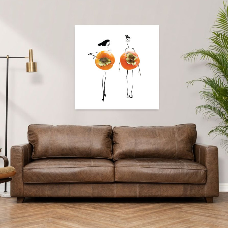 «Chic Fruit», illustrations abstraites et minimalistes de fruits, art mural, H 36 po x l 36 po