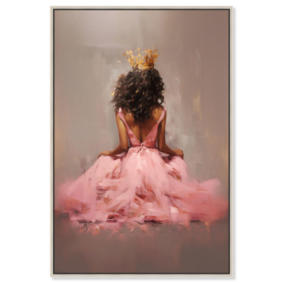 Princess in Pink Canvas Ebony Portrait Art by Art Remedy