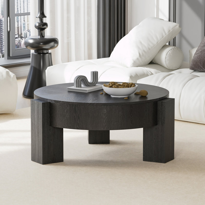 Table d'appoint centrale à 3 blocs pour le salon, Noir