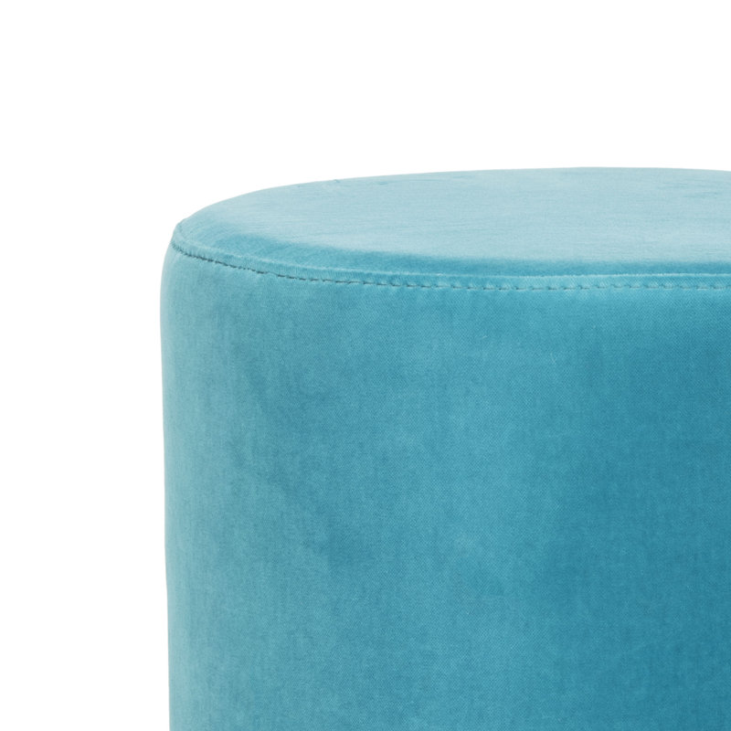 Skye Velvet Ottoman, Turquoise