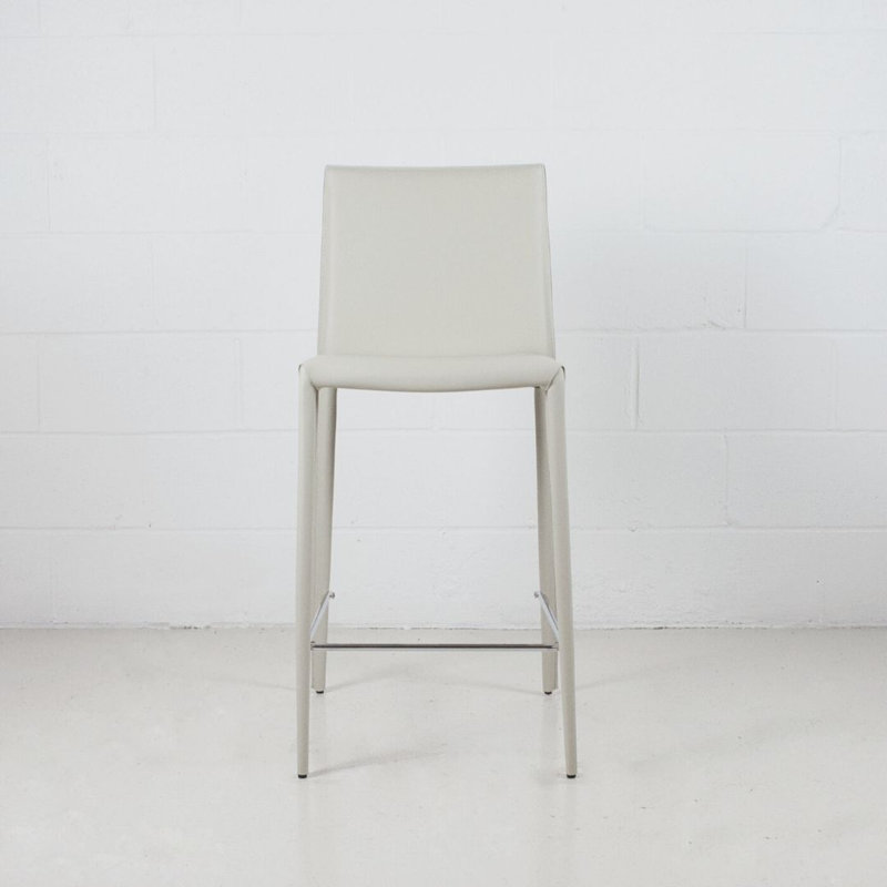 Kurland Sperazza Leather 25.5" Counter Stool, Stone