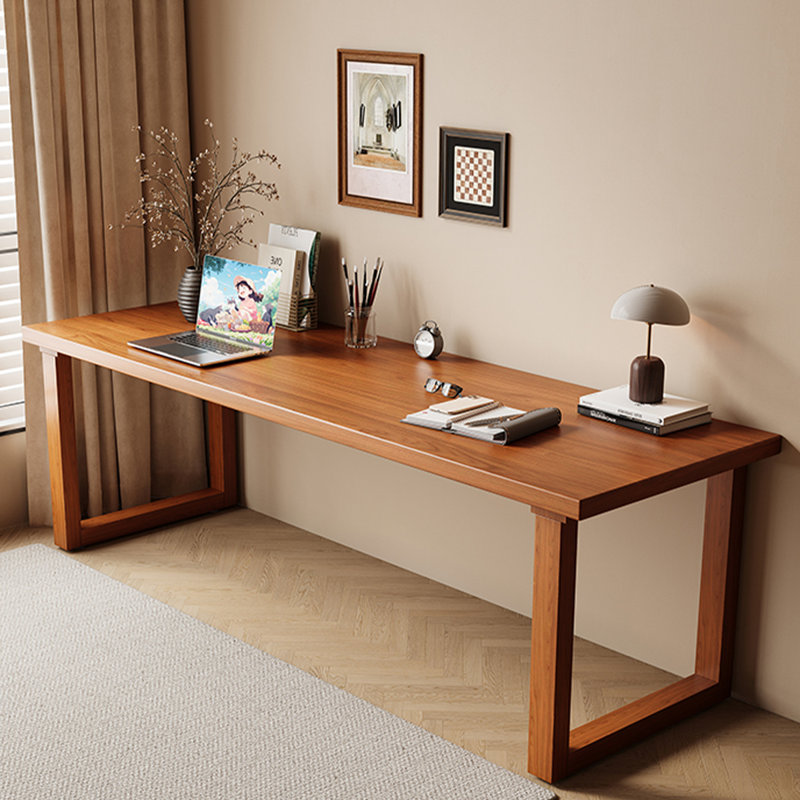 Bureau d'écriture rectangulaire en bois massif noir, H 29,53 po x l 78,74 po x P 31,5 po, Noir noyer