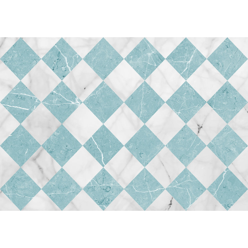 Rithish Geometric Vinyl Machine Printed Area Rug, Rectangle 140 x 200cm