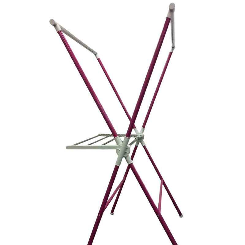 Support à linge de 51 po de hauteur rose - métal et plastique, et support réglable pratique pour le ménage