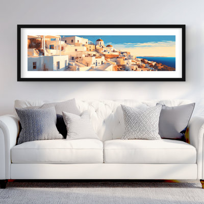 Evening Santorini - Coastal Bedroom, reproduction encadrée