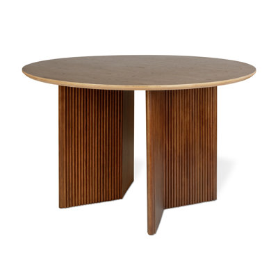 Atwell Round Walnut Wood Dining Table