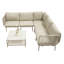 Fauteuil d'angle modulaire extérieur en corde avec coussins, structure en fer antirouille, siège d'appoint pour terrasse, beige